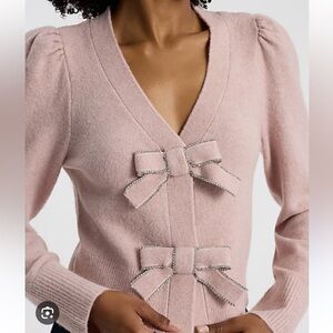 EXPRESS Embellished Bow V-neck Cardigan